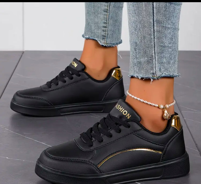 Women’s Fashionable light weight Sneakers with Golden Accent