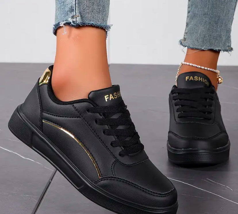 Women’s Fashionable light weight Sneakers with Golden Accent