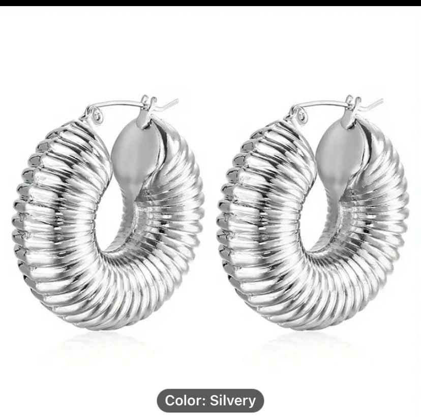 Women hoop earrings Chunky style