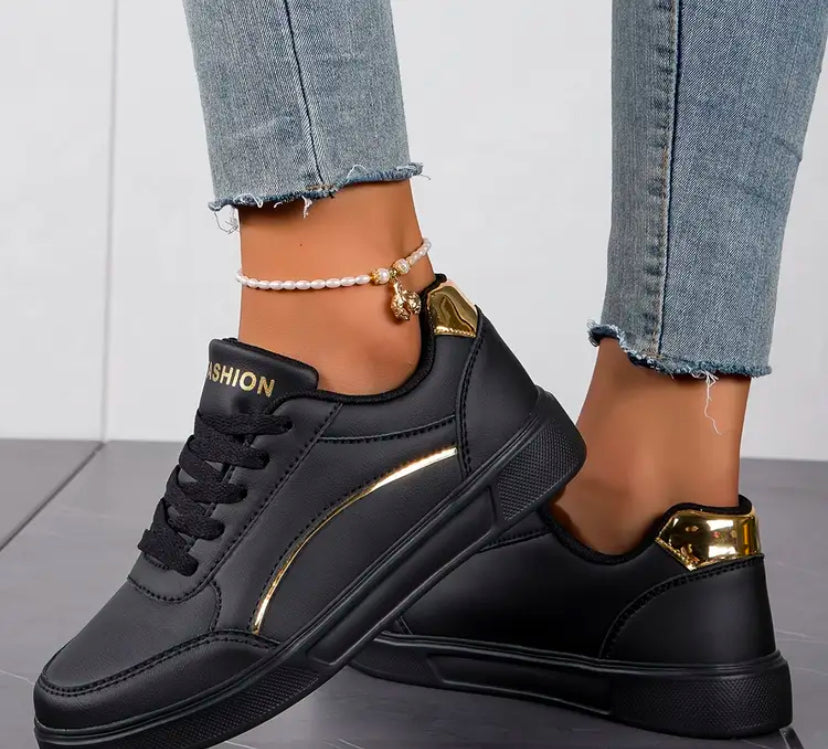 Women’s Fashionable light weight Sneakers with Golden Accent