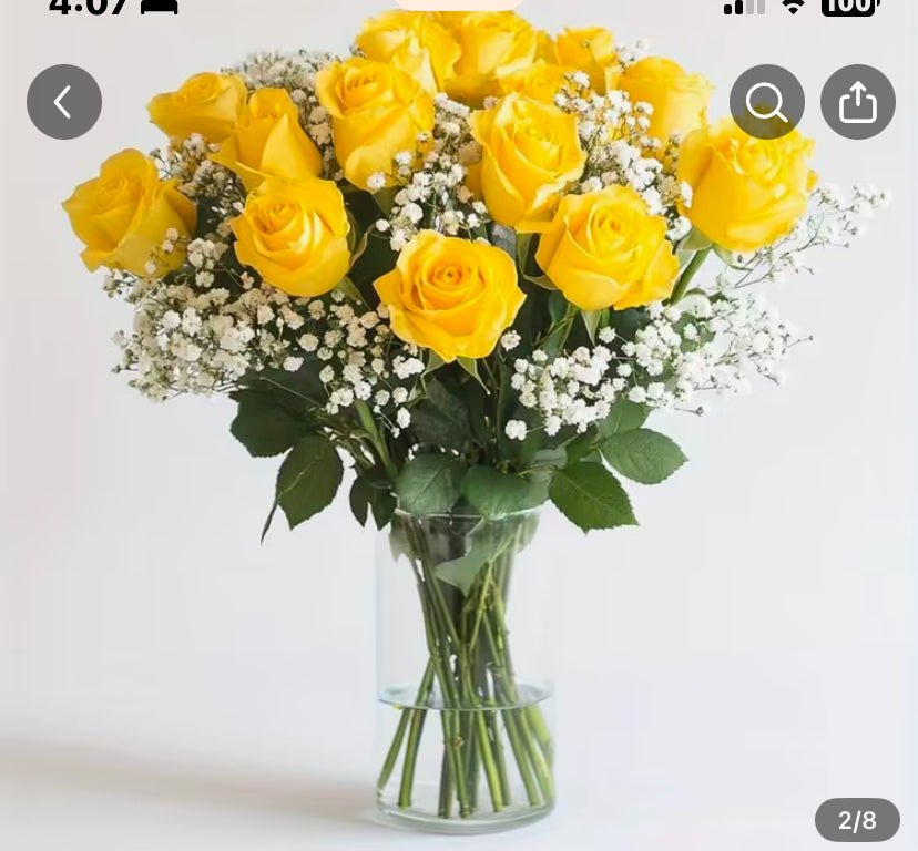 Yellow roses bouquet 1 piece, 18 Roses