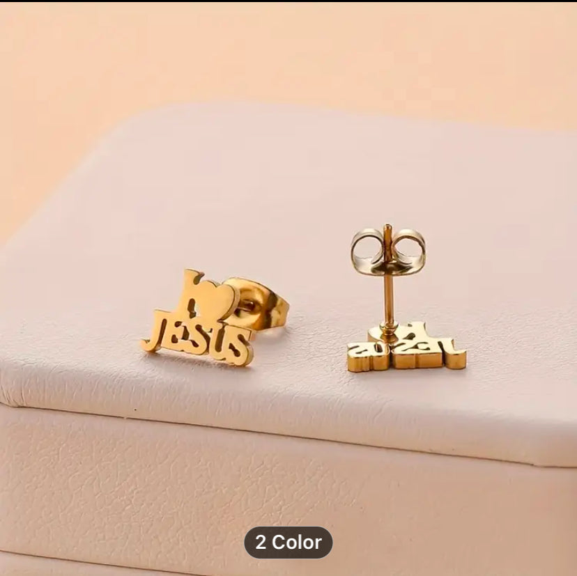 18K platted earring unisex