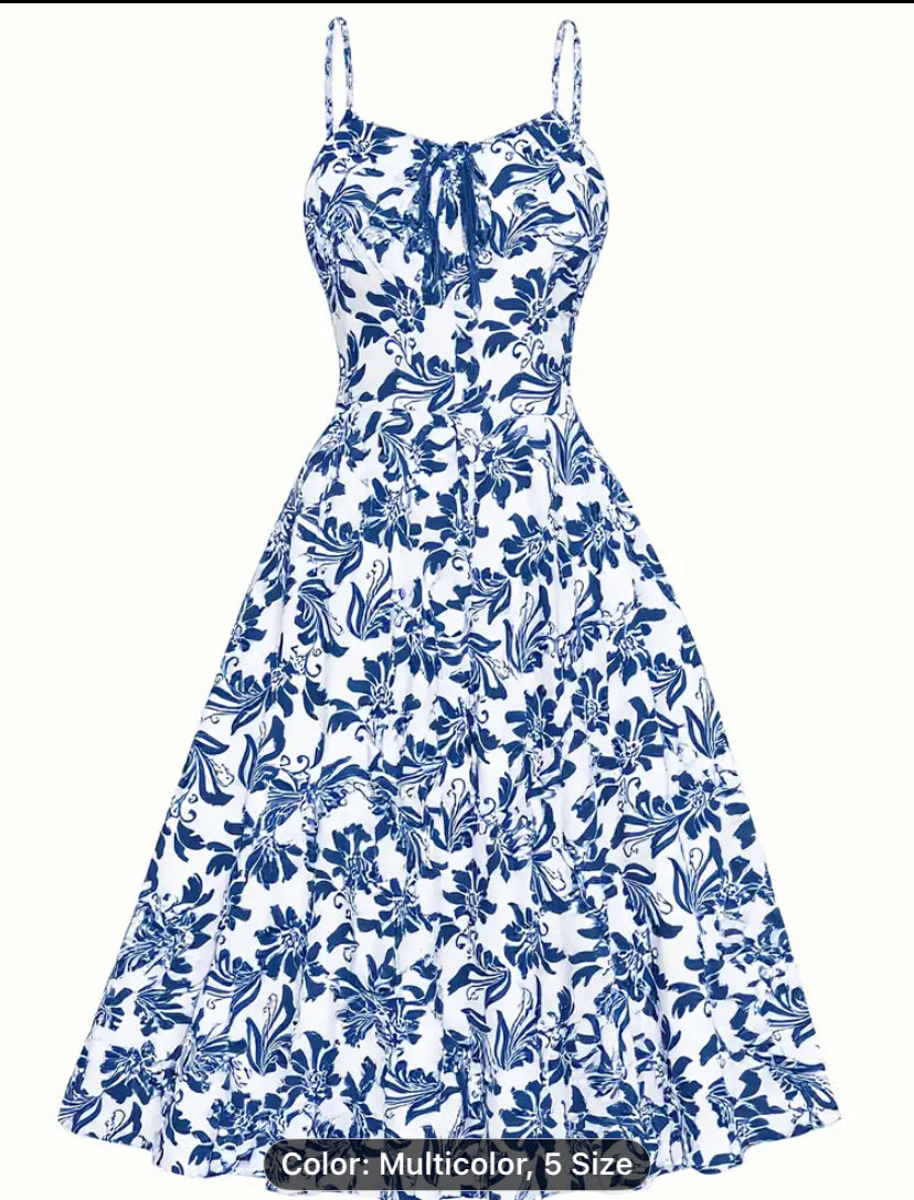 Multi color camisole floral dress for women