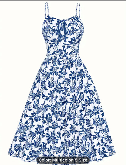 Multi color camisole floral dress for women