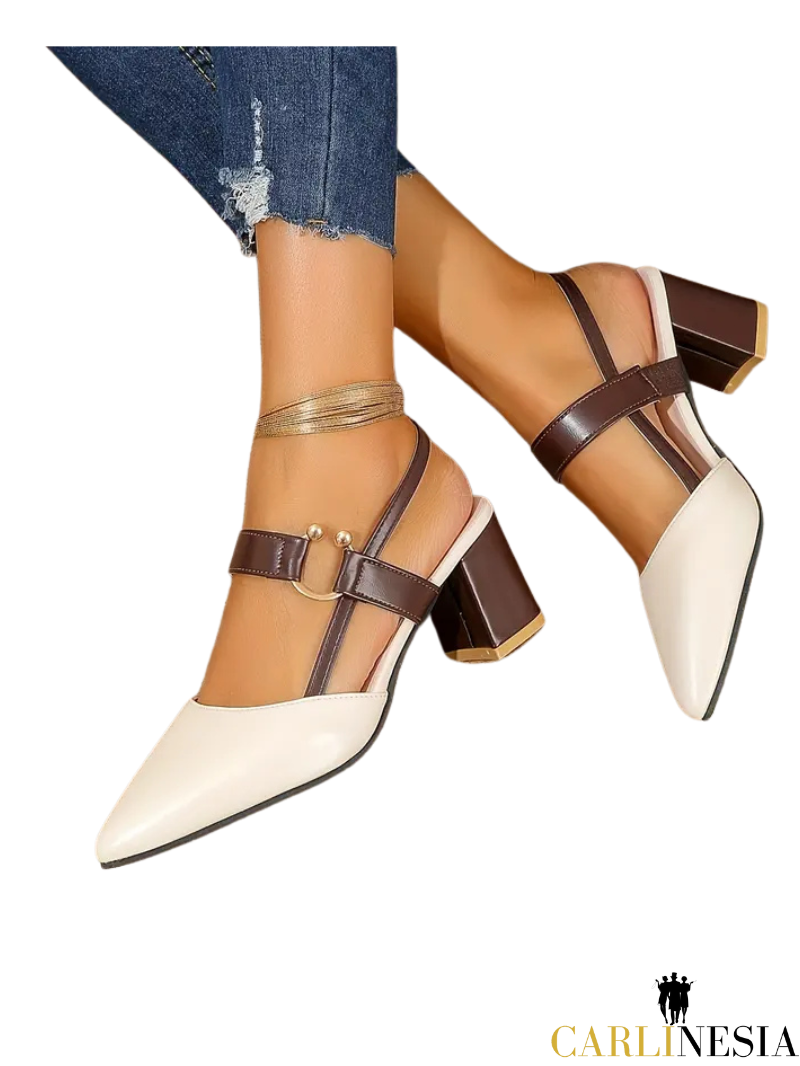 Elegant Pointed-Toe Thick Heel Sandals – Versatile Chic for Any Occasion