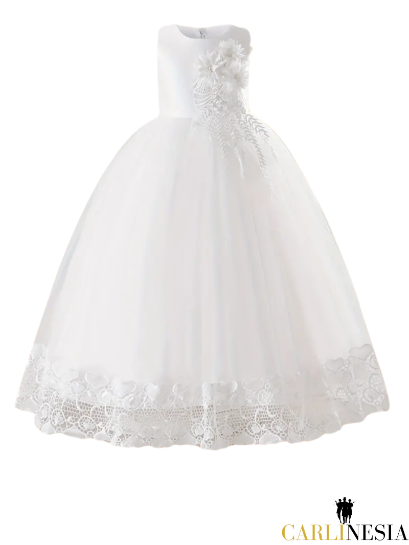 MQATZ Elegant Princess Lace Gown – Sleeveless Party Dress with Bow Accents