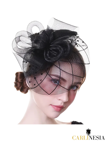 Royal Bloom Fascinator – Elegant Mesh Flower Tea Party Hat