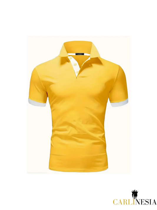 Yellow Contrast-Edge Polo Collection