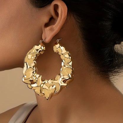 Boho Chic Golden Geometric Hoops