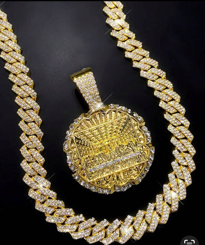 Hip hop Iced out jewelry set pendant &chain for men