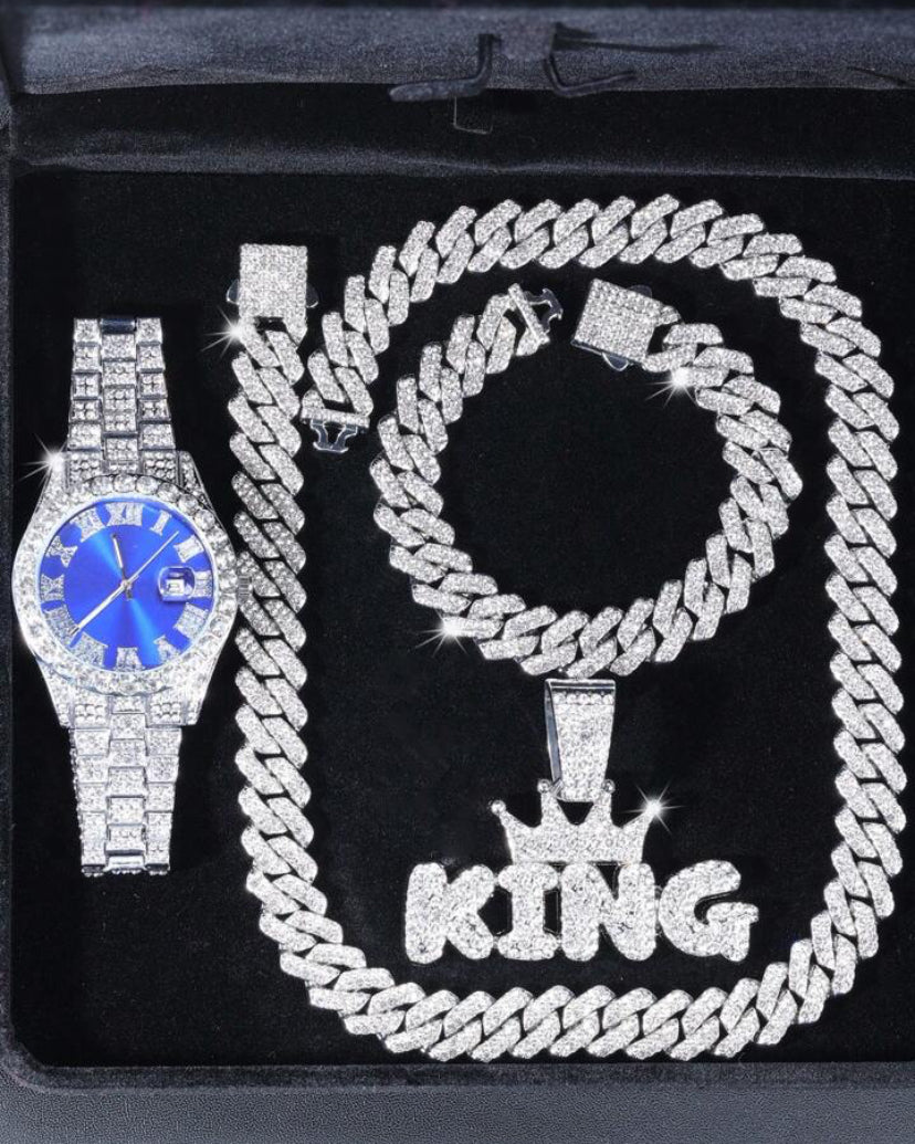 4 pieces Cubain jewelry set for men perfect gift high quality