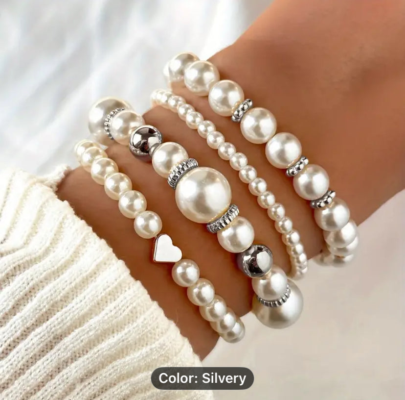 Faux pearl women’s bracelet Set