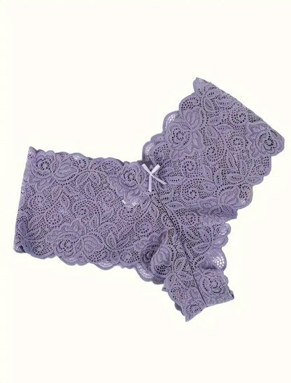 Floral Bliss Lace Panty Set – 5-Pack of Ultra-Soft, Sexy Mid-Rise Comfort