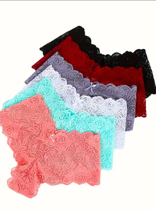 Floral Bliss Lace Panty Set – 5-Pack of Ultra-Soft, Sexy Mid-Rise Comfort