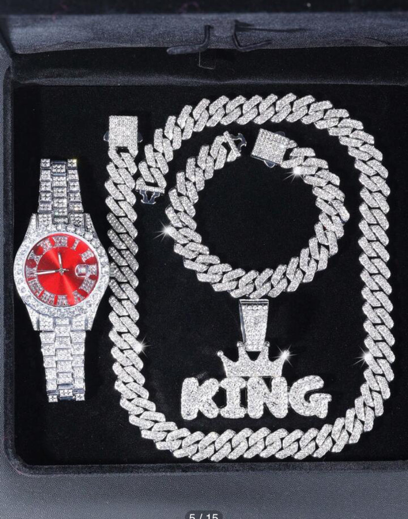 4 pieces Cubain jewelry set for men perfect gift high quality