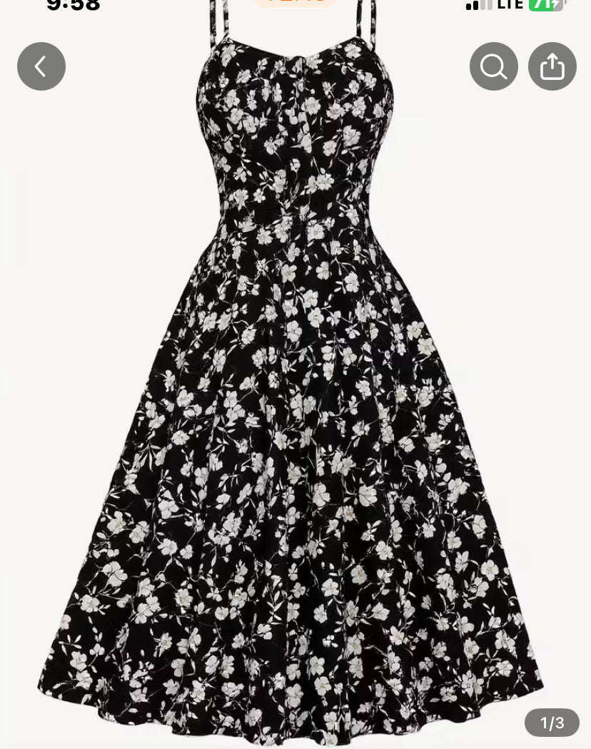 Multi color camisole floral dress for women