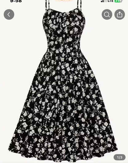 Multi color camisole floral dress for women