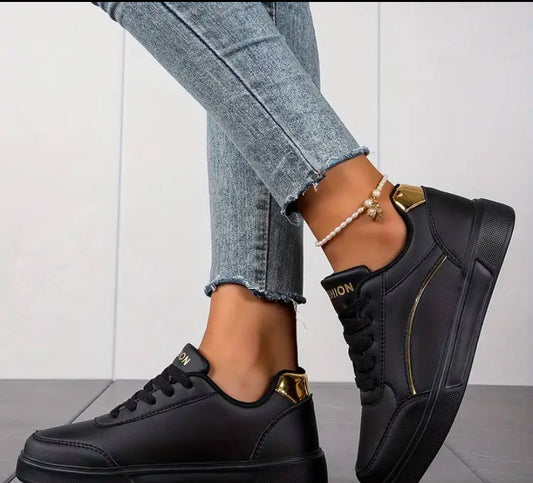 Women’s Fashionable light weight Sneakers with Golden Accent