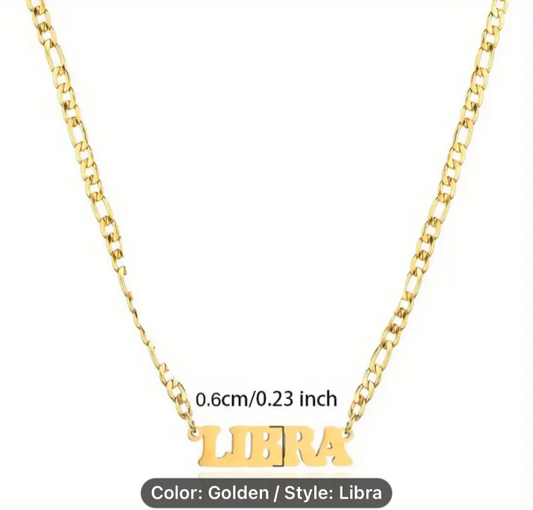 1 Pc Letter Pendant chain 12 Constellation for women