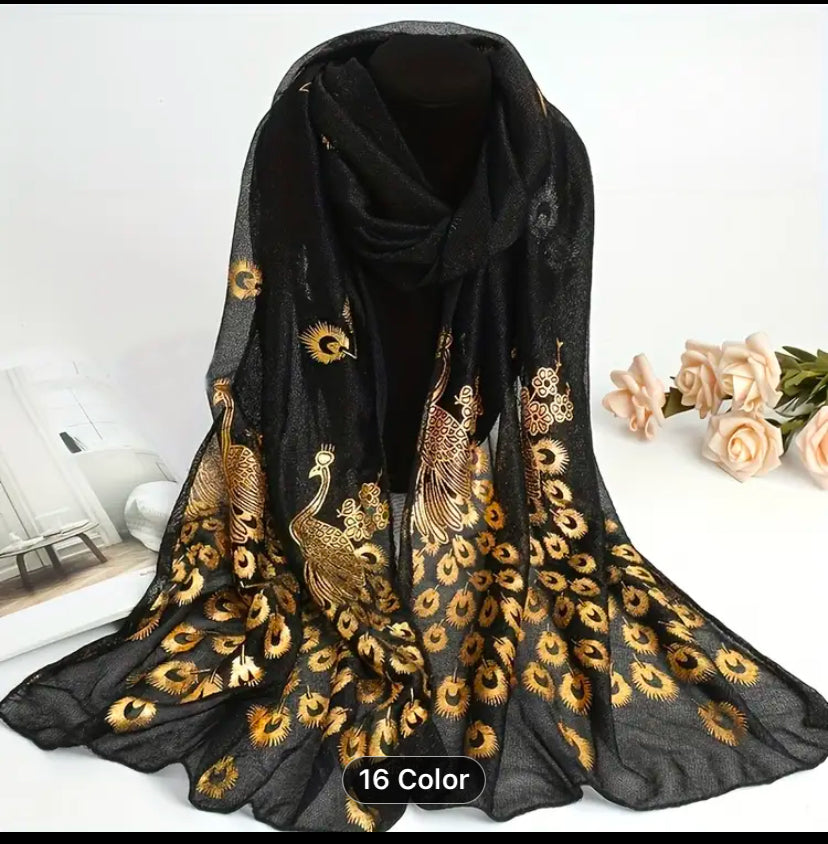 Women’s Embroidered peacock Soft polyester machine washable