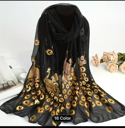 Women’s Embroidered peacock Soft polyester machine washable