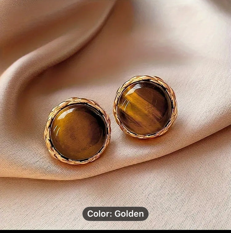 18k plated golden stainless Tiger Eye bracelets, earing rings,necklace with golden stone,extravaganza adjustable looks.