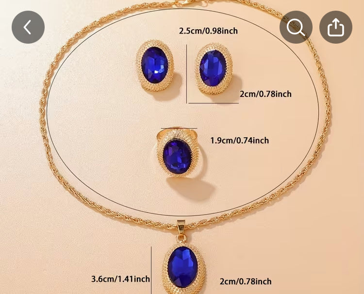 4 pieces Luxurious jewels set for women,extravagance pendant,Necklace earring,Ring get comfy.