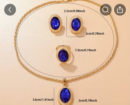 4 pieces Luxurious jewels set for women,extravagance pendant,Necklace earring,Ring get comfy.