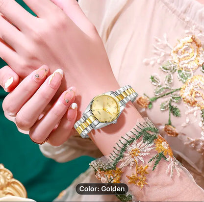 Golden-silver wrist watch for Women