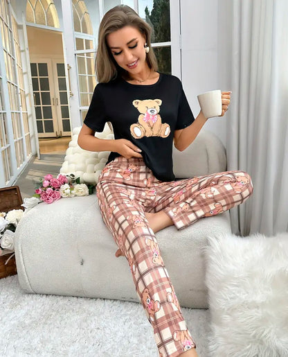 Bear print Pajama set