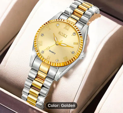 Golden-silver wrist watch for Women
