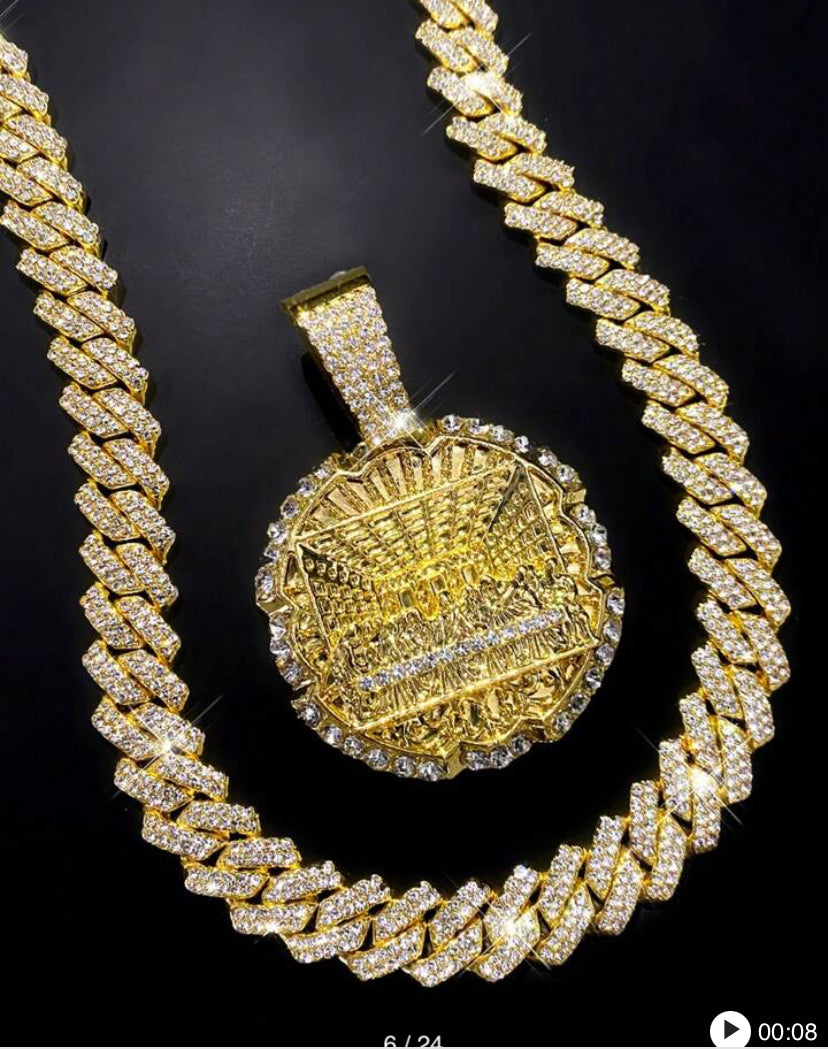 Hip hop Iced out jewelry set pendant &chain for men