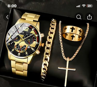 Men’s 4 Pieces Watch look like a boss fit any occasion