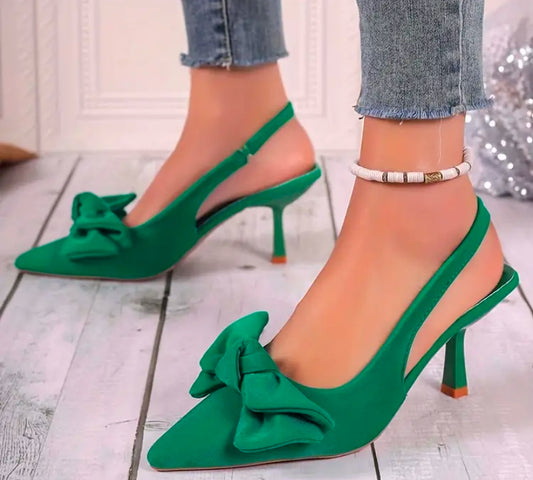 Women’s Bow Toe High Heels Sling back Stiletto
