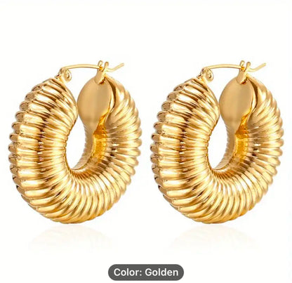 Women hoop earrings Chunky style