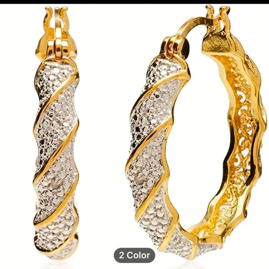 Women minimalis Hoop Earrings geometric Spiral hoop