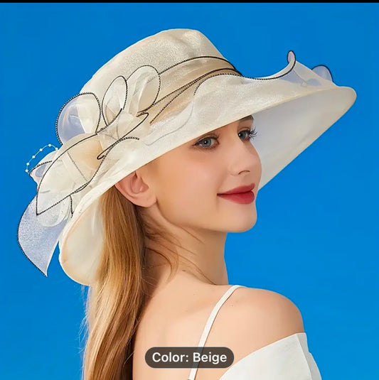 Women’s breathable hat organza with Brim light weight