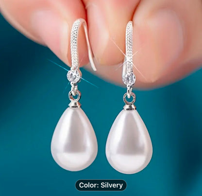 Faux Pearl Tear Drop Earring get