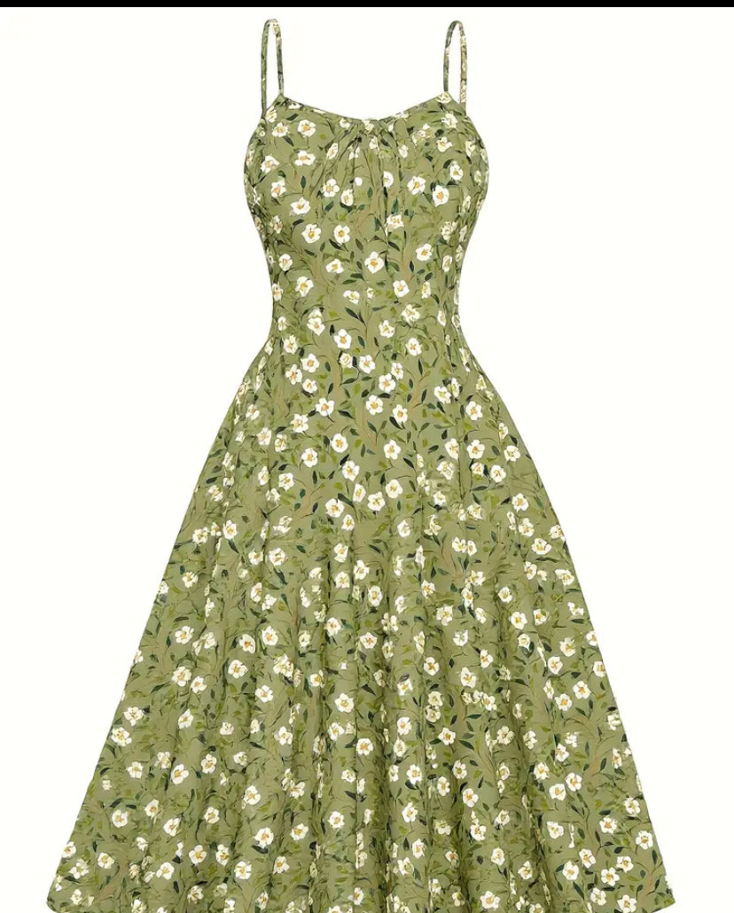 Multi color camisole floral dress for women