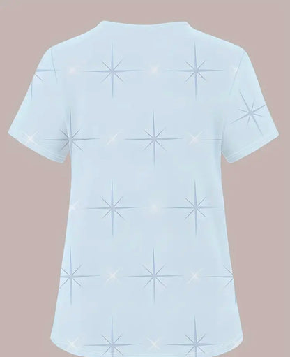 Women’s casual short sleeve V-Neck light Blue