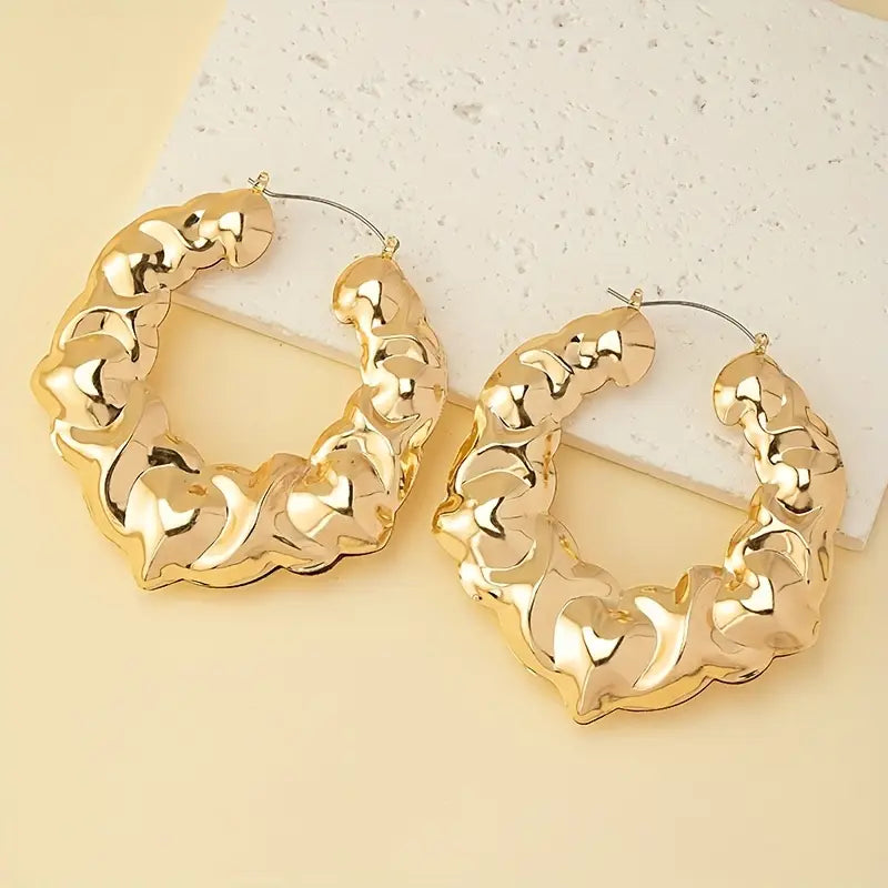 Boho Chic Golden Geometric Hoops